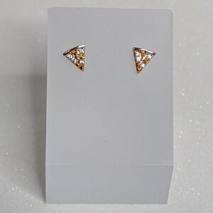 Pizza Slice Rose Gold Stud Earrings